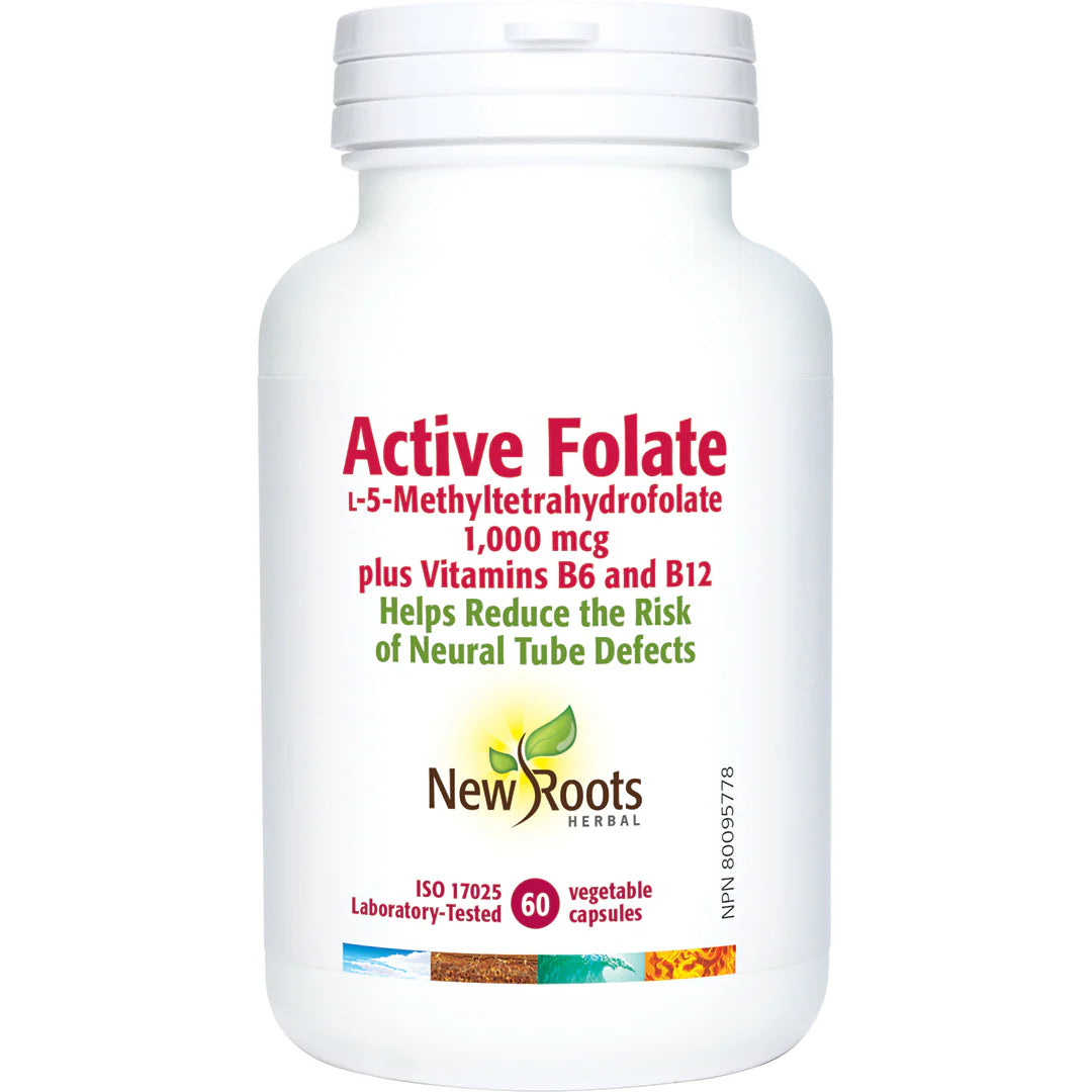NEW ROOTS    Active Folate ʟ‑5-Methyltetrahydrofolate 1,000 mcg plus Vitamins B6 and B12    60 capsules