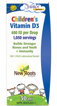 NEW ROOTS    Children’s Vitamin D3 400 IU per Drop · 1,050 Doses    30 ml