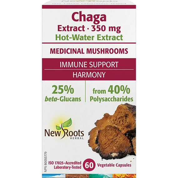 NEW ROOTS    Chaga Extract 350 mg · Hot-Water Extract    60 capsules