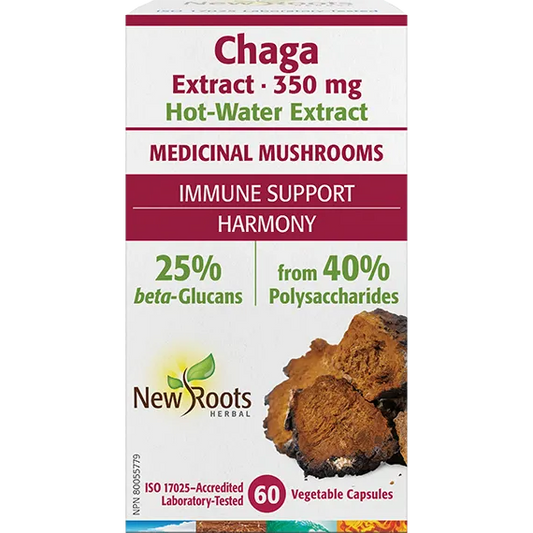 NEW ROOTS    Chaga Extract 350 mg · Hot-Water Extract    60 capsules