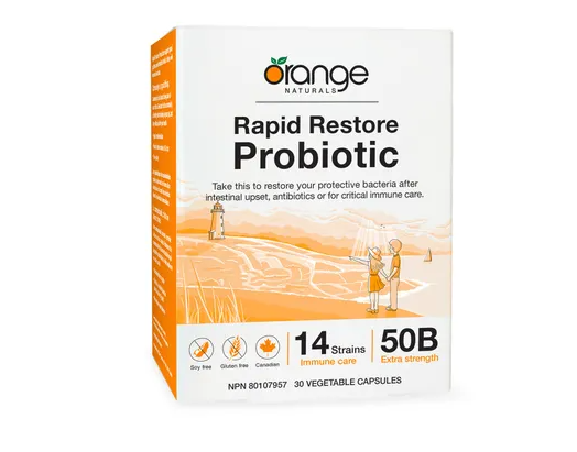 Orange naturals    Rapid Restore Probiotic 50B    30 v-caps