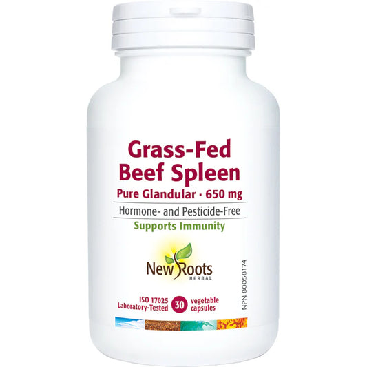 NEW ROOTS    Grass-Fed Beef Spleen Pure Glandular · 650 mg    30 capsules