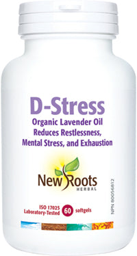 NEW ROOTS    D-Stress Organic Lavender Oil    60 softgels