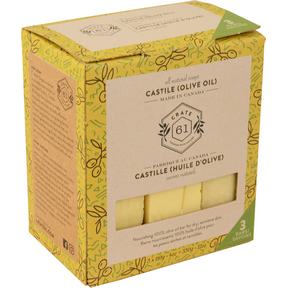 Crate 61 Organics Inc.   Castile Bar Soap (100% Olive Oil) 3pk