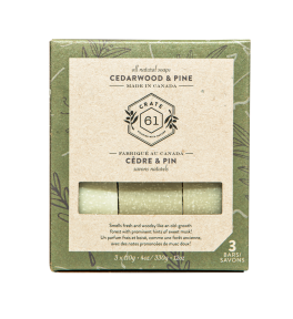 Crate 61 Organics Inc.   Cedarwood & Pine Bar Soap 3pk