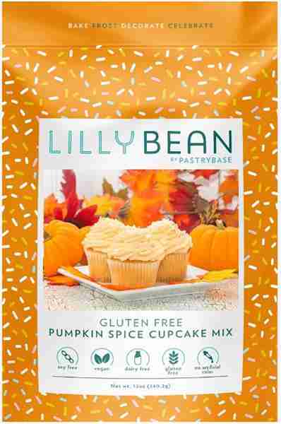 LILLY BEAN    Gluten Free Vegan Baking Mix & Frosting    LILLY BEAN    Gluten Free Vegan Baking Mix & Frosting    Pumpkin Spice Cupcake Mix 340g