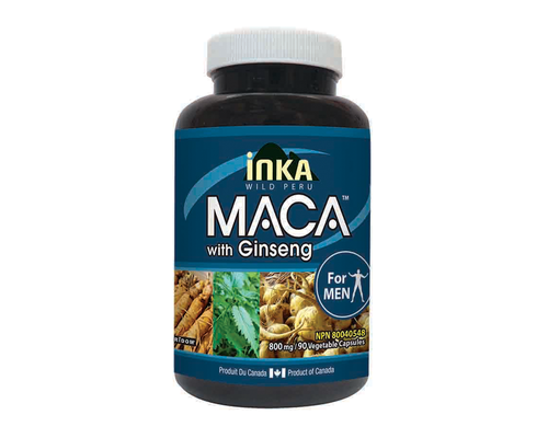 INKA MACA®(Peru Maca)    Maca with Ginseng for Men 90 Vcaps  G**