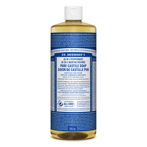 DR. BRONNER’S      Pure Castile Liquid Soap, Hemp Peppermint (NGM/vegan)    946ml