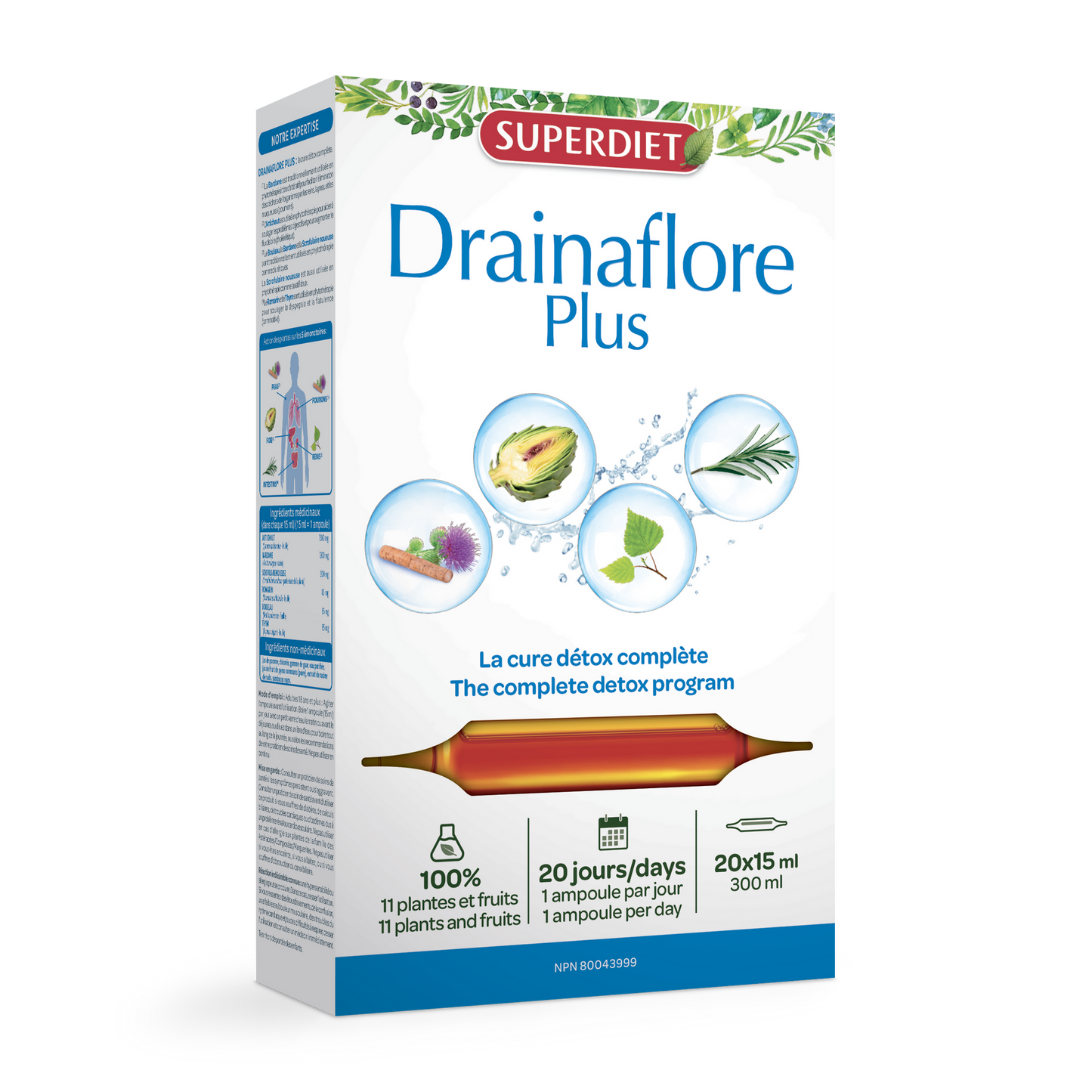 Superdiet - Drainaflore Plus Detox - 20 x 15 ml