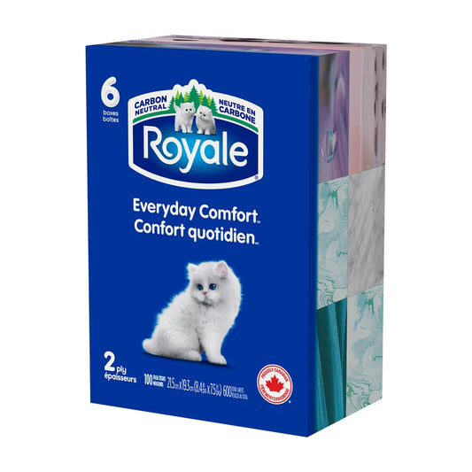 ROYALE FACIAL TISSUE 2PLY 100S 6PK pack of 8