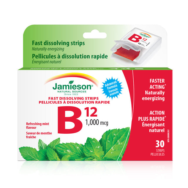 Jamieson    JMS Vitamin B12 1,000 mcg (Methylcobalamin) Strips 30's    30Dissolving Strips