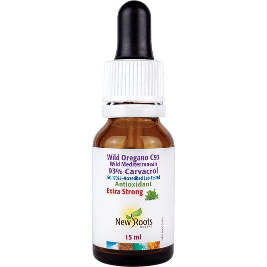 NEW ROOTS    Wild Oregano C93 Extra Strong · 1:3 Blend Oregano Oil to Olive Oil    15 ml