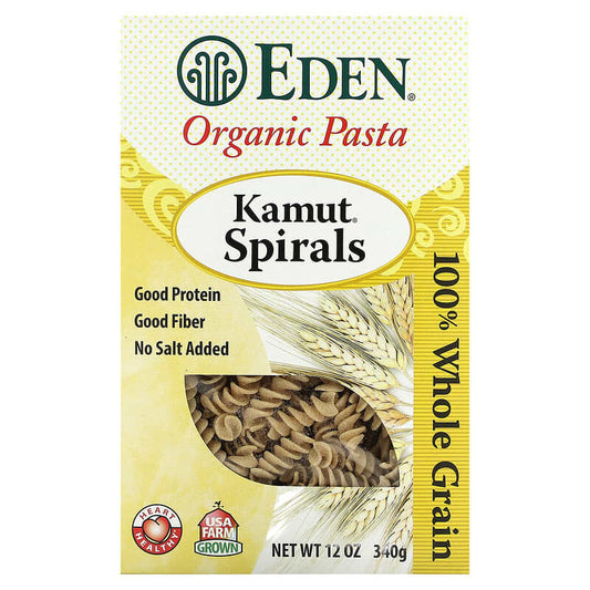 EDEN PASTAS -  Kamut, Spiral, Whole Grain, No Salt Added, Organic    340g