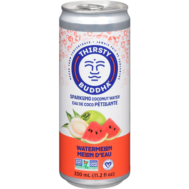 Thirsty Buddha   Sparkling Coconut Water   Sparkling W/ Watermelon 330ML