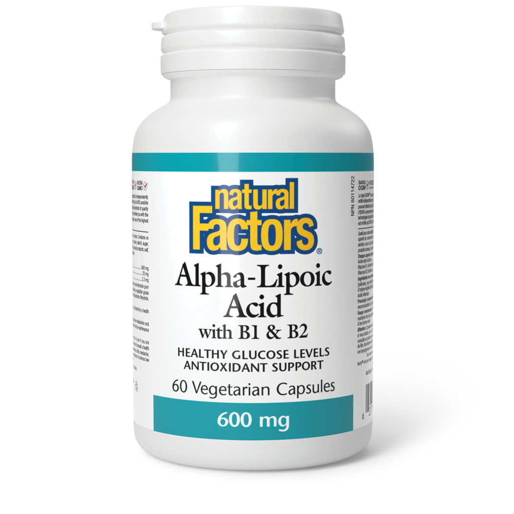 Natural Factors   Alpha-Lipoic Acid 600mg with B1 & B2   60vcaps