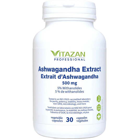 Vitazan    Ashwagandha Extract (500 mg · 5% Withanolides) 30 capsules