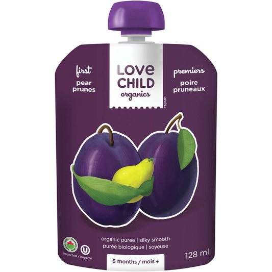 LOVE CHILD ORGANICS -  Simple Firsts Pear & Prunes Puree  128ml