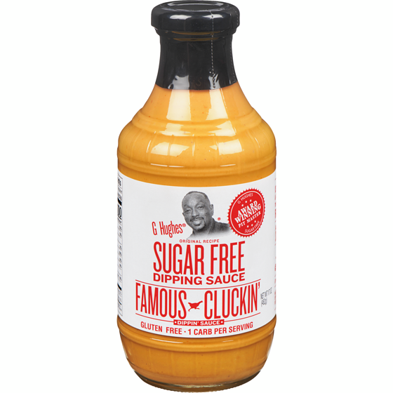 G Hughes Sugar Free Sauce    G Hughes Dipping Sauce    Flavour: Famous Cluckin 
Container Size: 482 mL    Case of 6