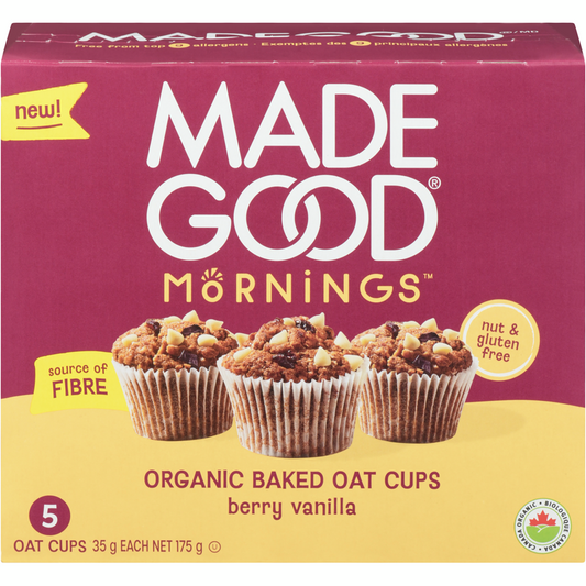 MADEGOOD  - Berry Vanilla Organic Baked Mornings Oat Cups  5pk