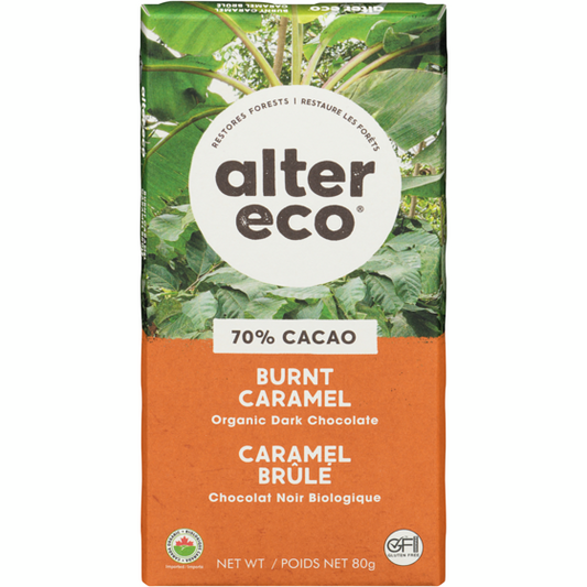 Alter Eco   Organic Chocolate   Dark Burnt Caramel 80G