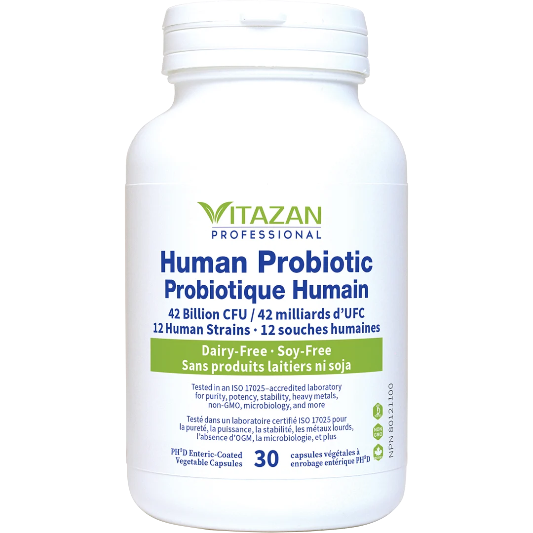Vitazan    Human Probiotic (42 Billion CFU · PH?D Enteric Coating · 12 Human Strains) 30 capsules