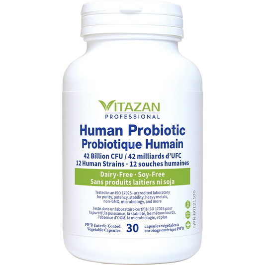 Vitazan    Human Probiotic (42 Billion CFU · PH?D Enteric Coating · 12 Human Strains) 30 capsules