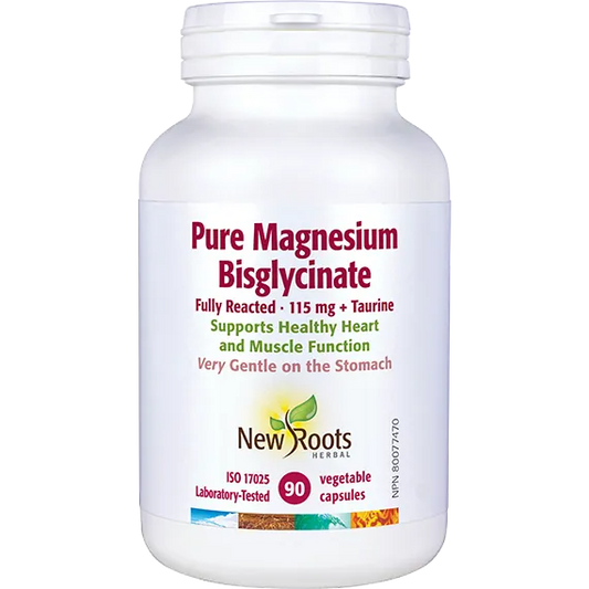 NEW ROOTS    Pure Magnesium Bisglycinate  · 115 mg + Taurine    90 capsules