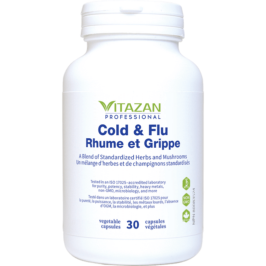 Vitazan    Cold & Flu (A Blend of Standardized Herbs and Mushrooms) 30 capsules