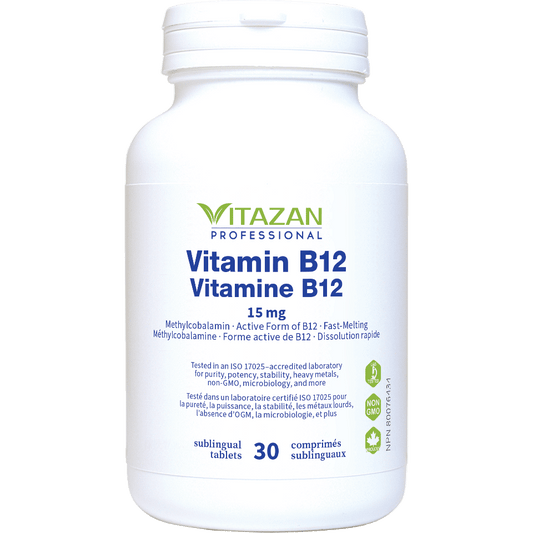 Vitazan    Vitamin B12 (15 mg · Methylcobalamin · Active Form of B12 · Fast-Melting) 30 sublingual tablets