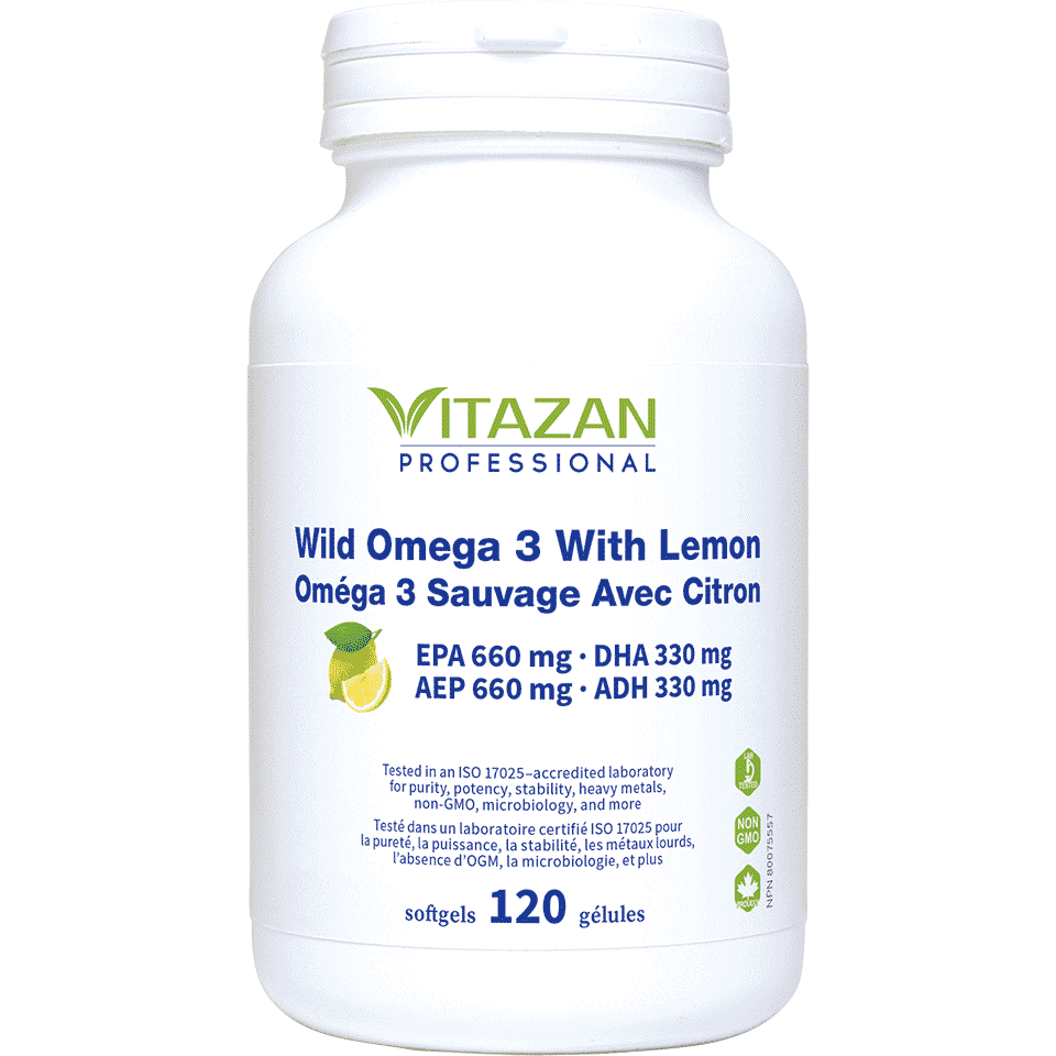 Vitazan    Wild Omega 3 With Lemon (EPA 660 mg · DHA 330 mg) 120 softgels
