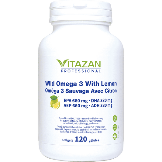 Vitazan    Wild Omega 3 With Lemon (EPA 660 mg · DHA 330 mg) 120 softgels