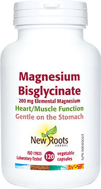 NEW ROOTS    Magnesium Bisglycinate 200 mg Elemental Magnesium    120 capsules
