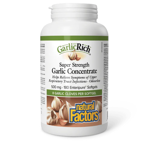 Natural Factors - GarlicRich® Super Strength Garlic Concentrate 500 mg - 180 Enteripure® softgel