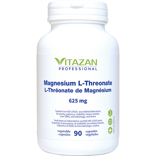 Vitazan    Magnesium L-Threonate (50 mg · Lipid-Membrane Soluble Magnesium) 90 capsules