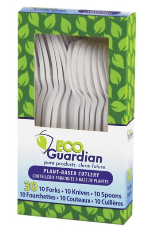 Eco Guardian   Compostable Cutlery Box   Cutlery Box(10Ea: Spoon, Fork & Knife)30CT