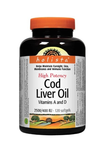 Holista - Cod Liver Oil High Potency 2500/400 IU - 120 Softgels