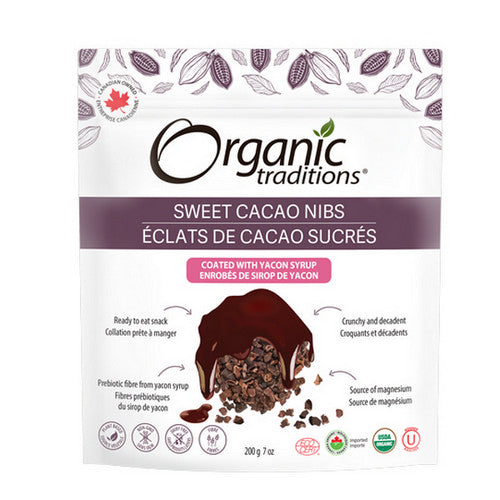 Organic Traditions   Sweet Cacao Nibs Yacon 200g