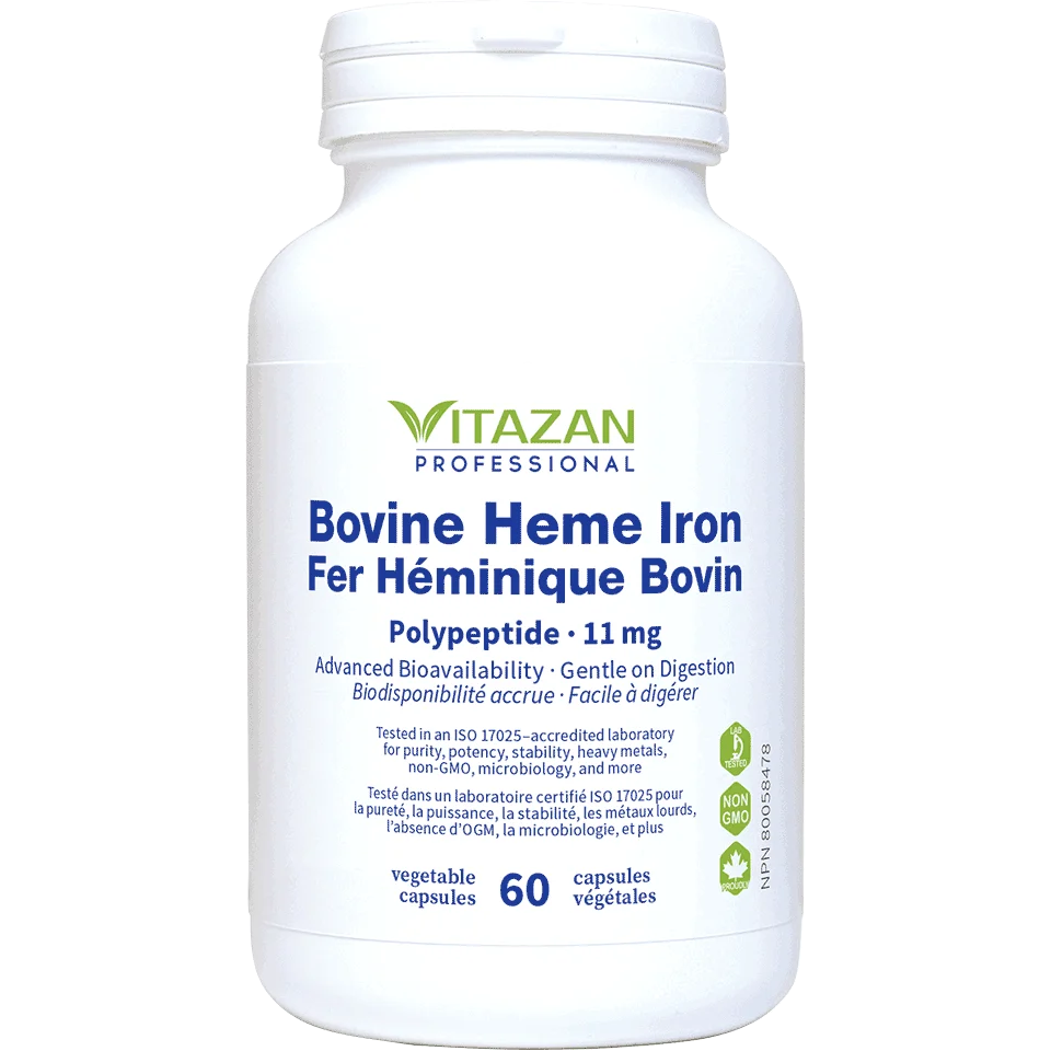 Vitazan    Bovine Heme Iron (Polypeptide · 11 mg) 60 capsules