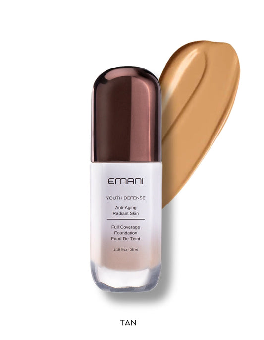 Emani Cosmetics - YOUTH DEFENSE FOUNDATION 35mL - TAN Youth Defence Foundation