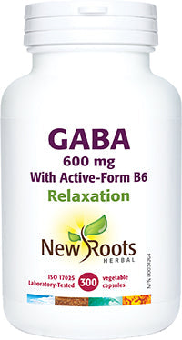 New Roots - GABA 600 mg · With Active-Form B6 - 300 Capsules