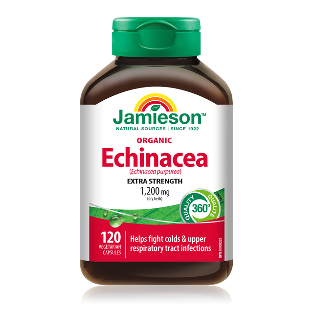 Jamieson    JMS Organic Echinacea (Echinacea purpurea) 1,200mg 120's    120Capsules