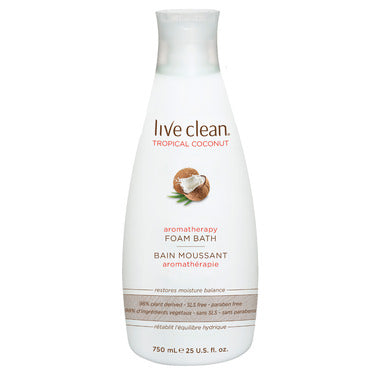 LIVE CLEAN FOAM BATH TROPICAL COCONUT 750ML