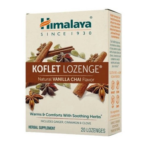Himalaya Wellness    Himalaya Koflet Lozenge Vanilla Chai (Bilingual)    Container Size: 20 Count    Each