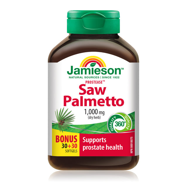 Jamieson    JMS Prostease Saw Palmetto 1,000mg 30's+30's Free    30+30Palmetto 1,000mg 30's+30's