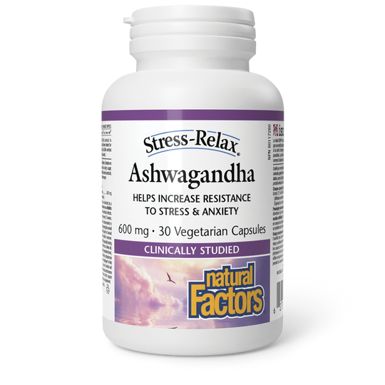 Natural Factors   Ashwagandha 600 mg, Stress-Relax®   30 vcapsvcaps