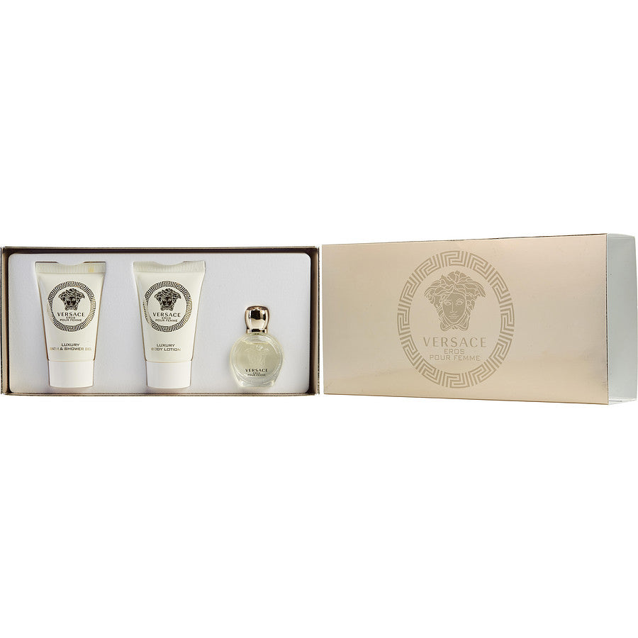 Versace    Women    Versace Eros    -- Gift Set - .17 oz Mini EDP + .8 oz Shower Gel + .8 oz Body Lotion