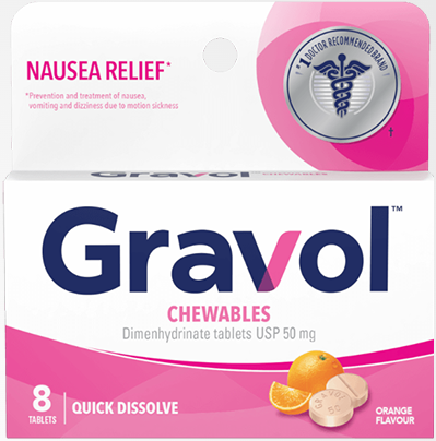 GRAVOL CHW TB 50MG 8