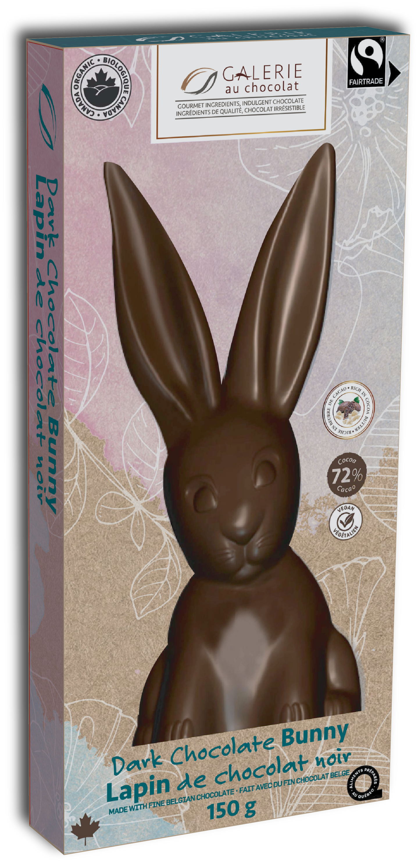 Galerie au Chocolat   East-FT Solid Dark Choc Bunny 6 x 150g