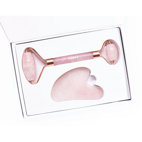 Happy Natural Products   Facial Roller & Gua Sha Kit - Rose 1pk