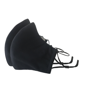 Happy Natural Products   3 Layer Mask with Filter - Black 2pk